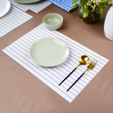 White Striped Table Mats | Set of 2,4,6